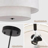 SEIHONG Modern Pendant Light, Farmhouse Vintage Chandelier Hanging Lamp Large Double Drum Fabric Pendant