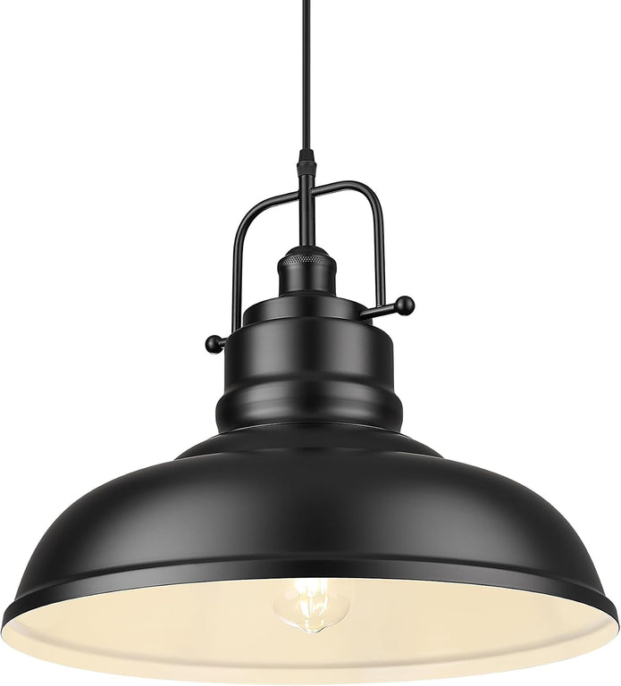 Zeyu Modern Hanging Light Fixture, 17.7 inch ,1-Light Adjustable Hanging Light, Matte Black Finish, 016-1M BK