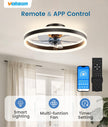 NEW/OPEN BOX VOLISUN Low Profile Ceiling Fans 20in with Lights and Remote, 8223-3K