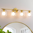 OPEN BOX WOSHITU Bathroom Vanity Light Fixtures: 32.3 Inch Modern Brushed Gold Bathroom Light
