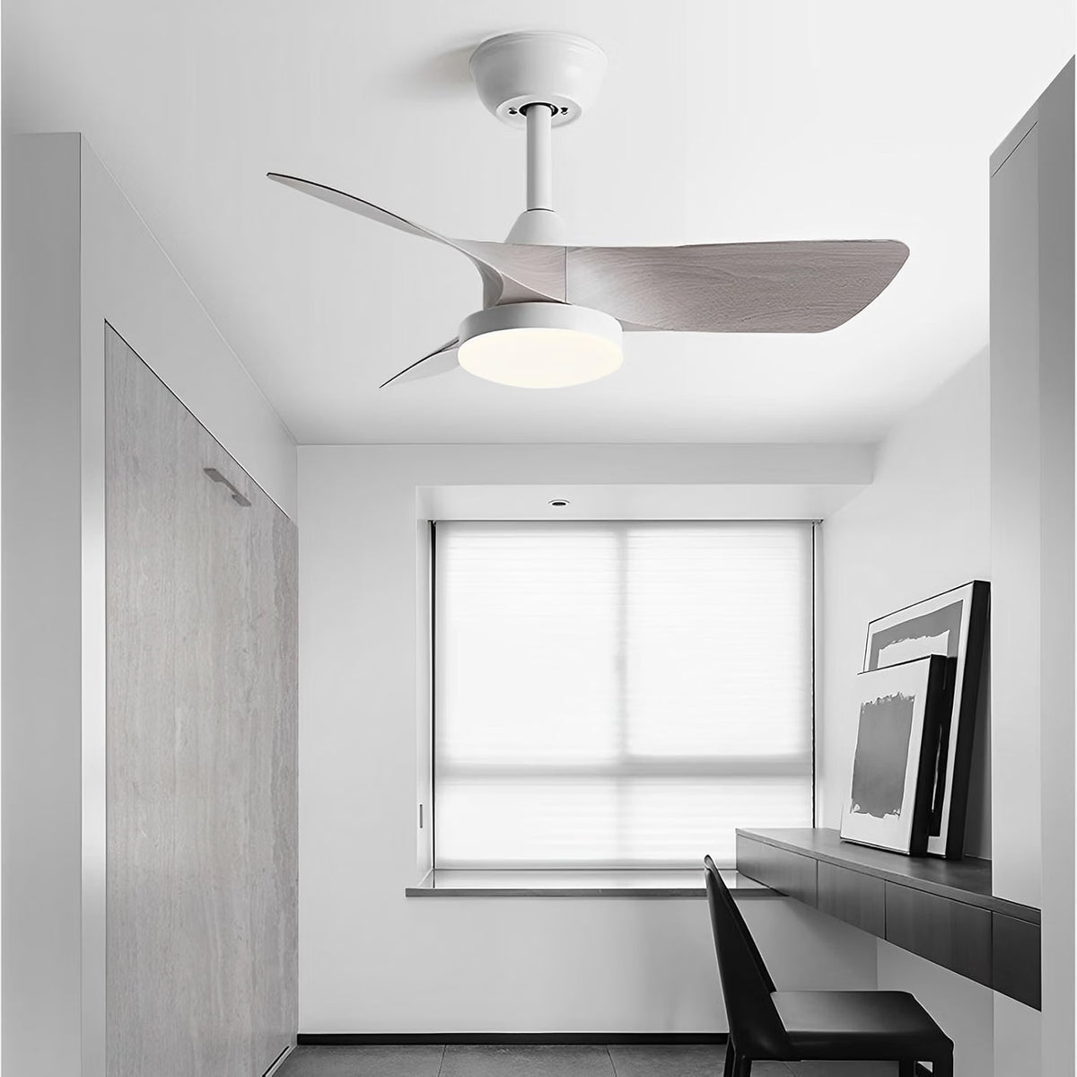 NEW Indoor 30in Ceiling Fans with Lights and Remote 3 ABS Blades -CFL-006C3