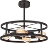 NEW Heircido 16.5 '' Black Semi Flush Mount Ceiling Light, Adjustable Height Metal Lighting