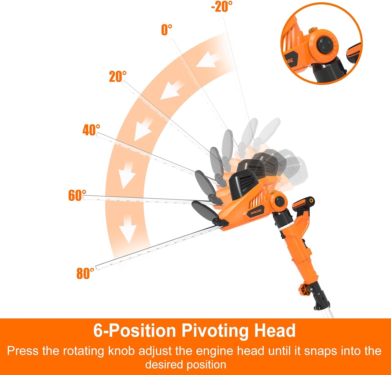 OPEN BOX GARCARE 2 in 1 Corded Pole Hedge Trimmer with 18 Inch Laser Cutting Blade-GPHT06