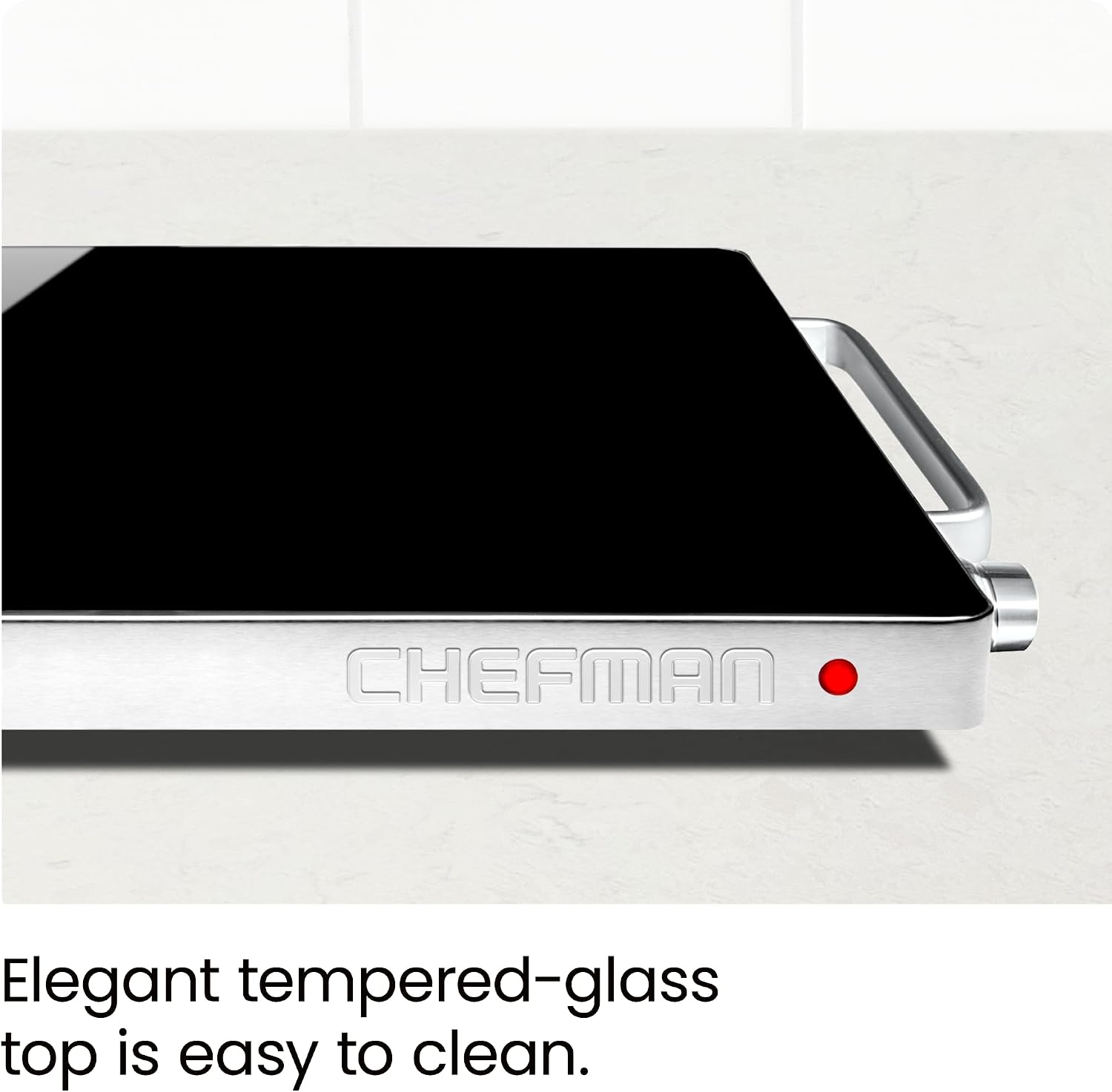 OPEN BOX Chefman Compact Glasstop Warming Tray with Adjustable Temperature Control