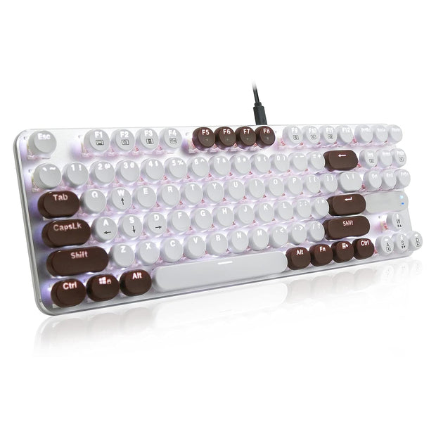 E-YOOSO Z-66 Mechanical Gaming Keyboard, Brown Switch Silent, LED Backlit, Fashional Chocolate Keycaps,