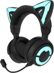 New YOWU RGB Cat Ear Headphone CE Wireless 5.2 Foldable Gaming Headset  Model MODEL-Z(Black)