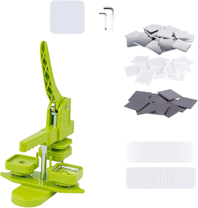 USED LIKE NEW  SQUARE Badge Maker Button Press Machine with Free Button Parts -DC-109
