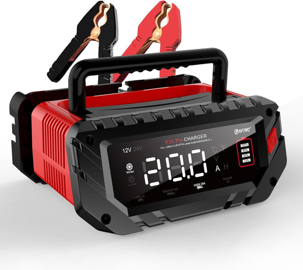 NEW P20 Pro Smart Battery Car Charger 12V/20A and 24V/10A Lithium lron LiFePO4 Lead Acid