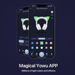 New YOWU RGB Cat Ear Headphone CE Wireless 5.2 Foldable Gaming Headset  Model MODEL-Z(Black)
