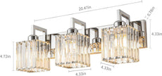 New FDPBY Modern Crystal Bathroom Vanity Light 3-Lights Chrome- JW-003