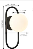 OPEN BOX Wall Sconces Set of Two Matte Black Wall Lamp Sconces with White Globe Glass Shade