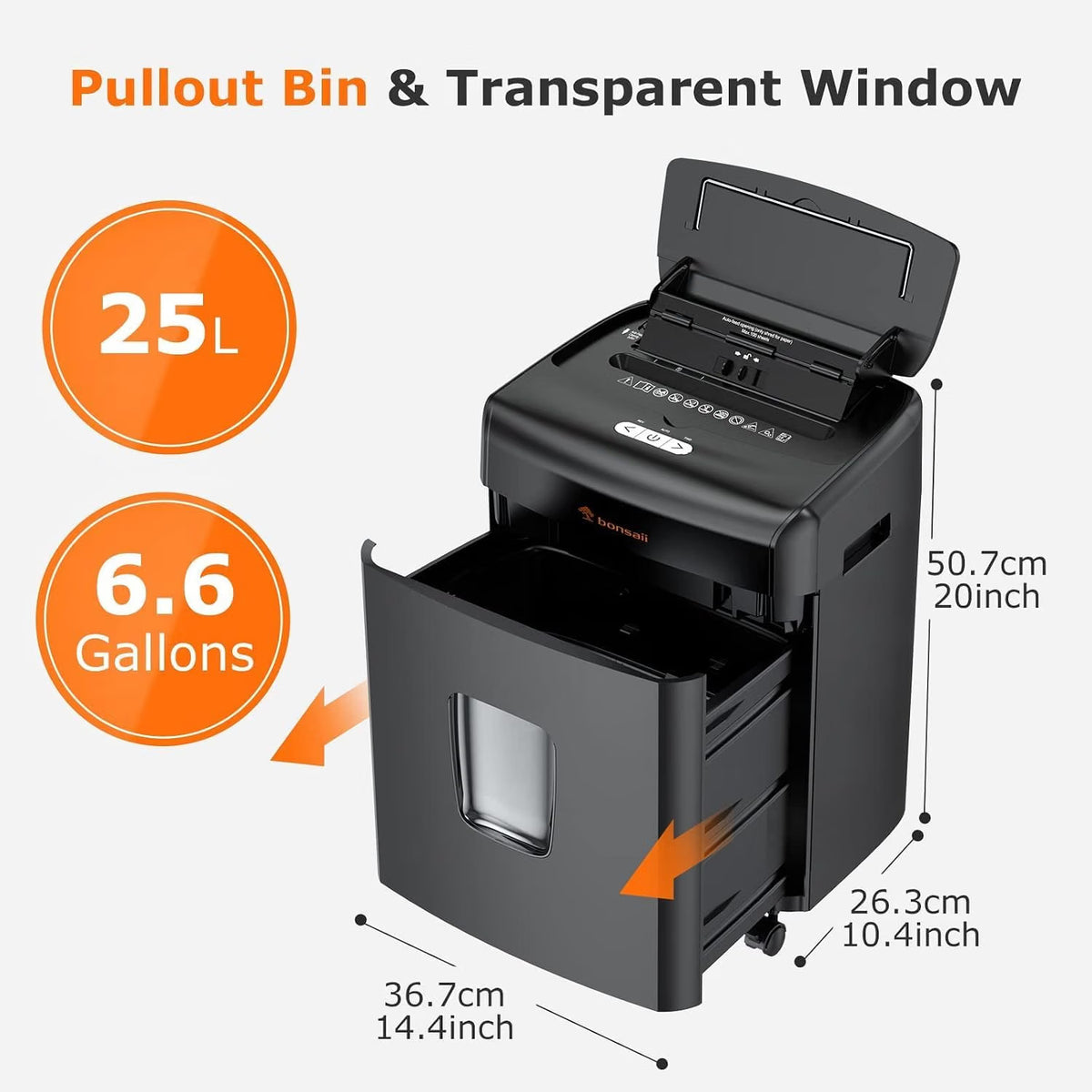 DEMO Bonsaii 120-Sheet Auto Feed Paper Shredder for Office, Heavy Duty Micro Cut-C233-B