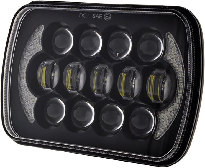 SXMA (Pair of 5 x 7 inch 6 x 7 inch LED headlights with high and low beam DRL for Jeep Wrangler YJ Cherokee