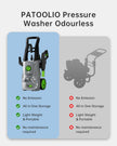 USED/LIKE NEW PATOOLIO Pressure Washer,1600W , 4000PSI 2.6 GPM Max Power Washer with Foam Cannon 23FT Hose-W6