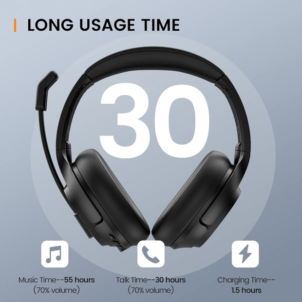 EKSA H6 Bluetooth Headset with Microphone, Over Ear Wireless Headphones