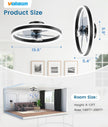 NEW/OPEN BOX VOLISUN Low Profile Ceiling Fans 20in with Lights and Remote, 8223-3K
