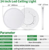 NEW FY WISDOM FLY LIGHTING 24 Inch Large LED Flush Mount Ceiling Light, 50W