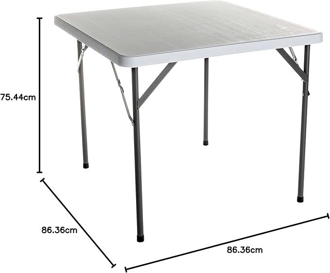 Iceberg IndestrucTable Classic Folding Table, Square, Platinum Granite, 34" L x 34" W x 29" H