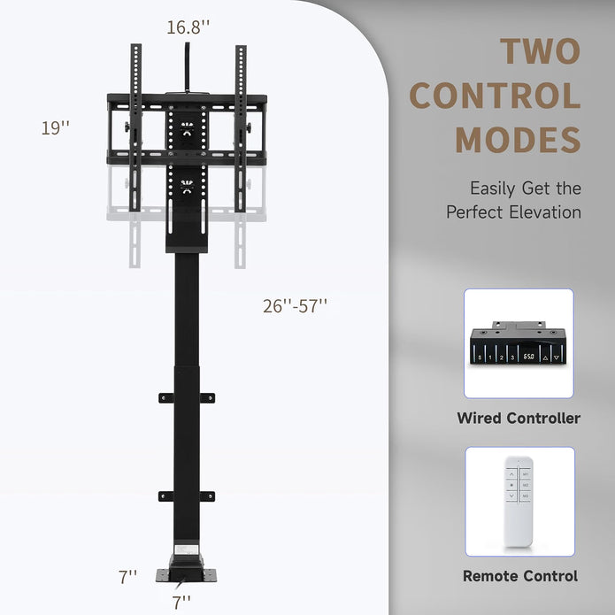 DEMO/UNUSED CO-Z Motorized TV Lift Mount to Wall/Cabinet for 32-70 Inch Flat Screens