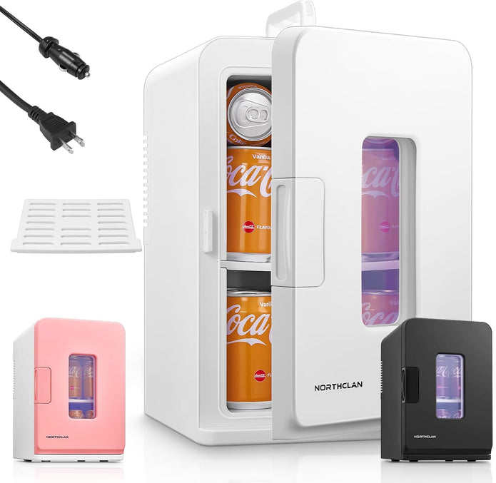 NEW/OPEN BOX NORTHCLAN Mini Fridge for Bedroom, 15 Litre/21 Cans Portable Mini Refrigerator