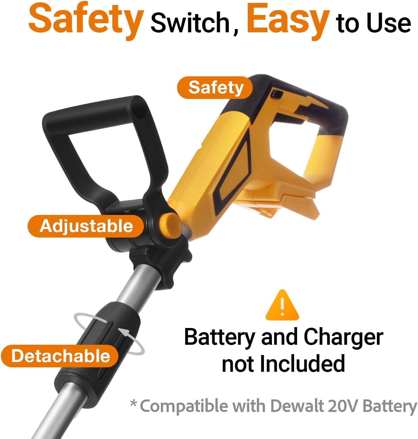 DEMO QESOO Brushless Garden Tiller Cultivator Compatible with Dewalt 20V Max Battery-MFBRTL-01 TOOL ONLY