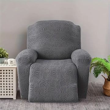 4pcs Set Jacquard Velvet Leopard Print Chivas Single Recliner Sofa Cover