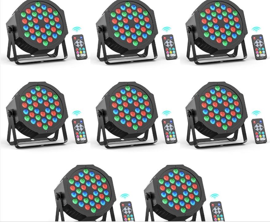 OPEN BOX LED Stage Lights -8 Packs, Model: ZQ01641 for Events Birthday Bar Dance