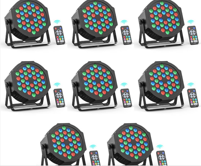 OPEN BOX LED Stage Lights -8 Packs, Model: ZQ01641 for Events Birthday Bar Dance