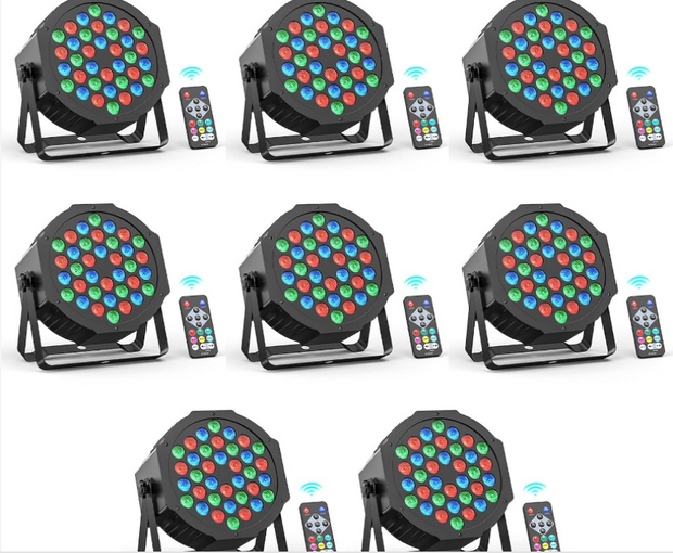 OPEN BOX LED Stage Lights -8 Packs, Model: ZQ01641 for Events Birthday Bar Dance