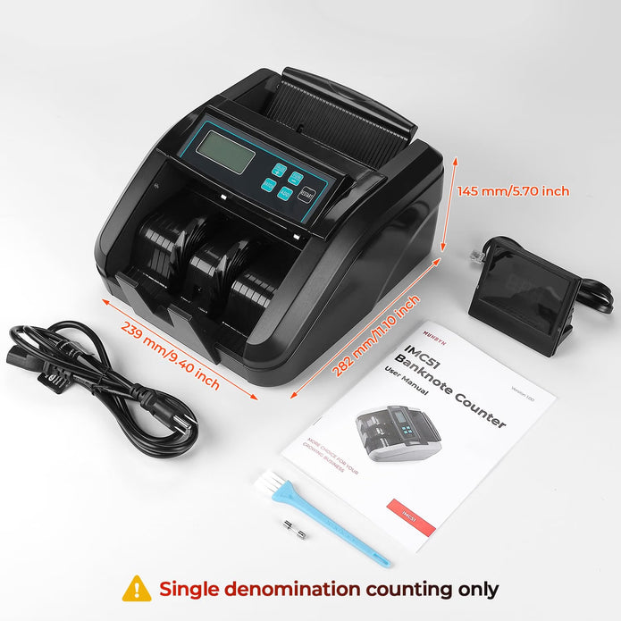 OPEN BOX MUNBYN Money Counter Machine Canadian,IMC51 Black