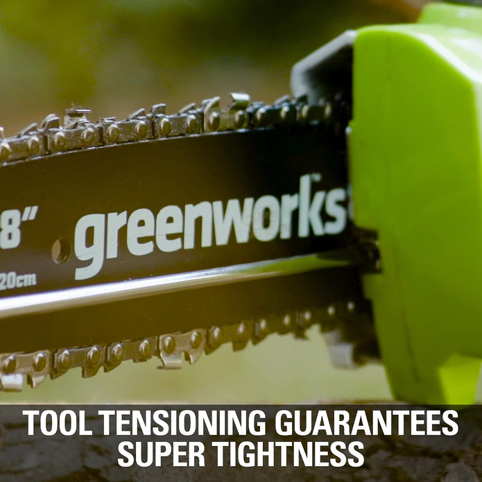 USED Greenworks 20192 8.5-Inch 6.5 Amp Electric Corded Pole Saw, Green