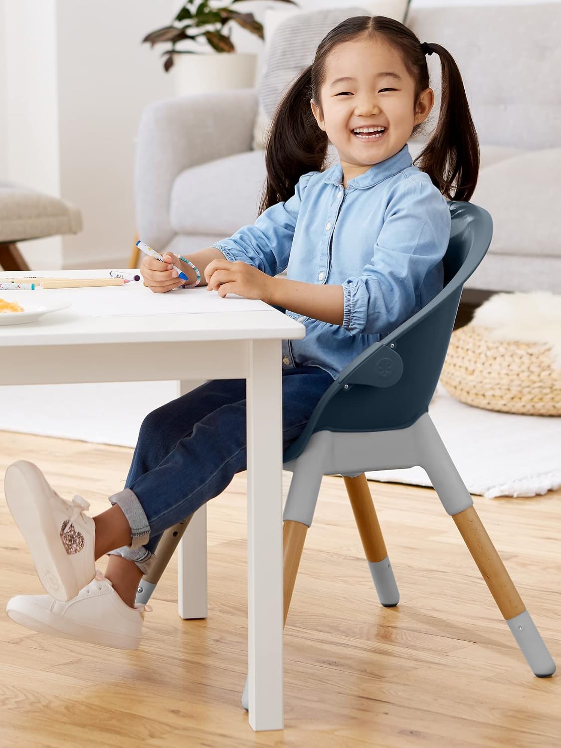 Used/Like New Skip Hop Baby High Chair, EON 4-in-1, Slate Blue