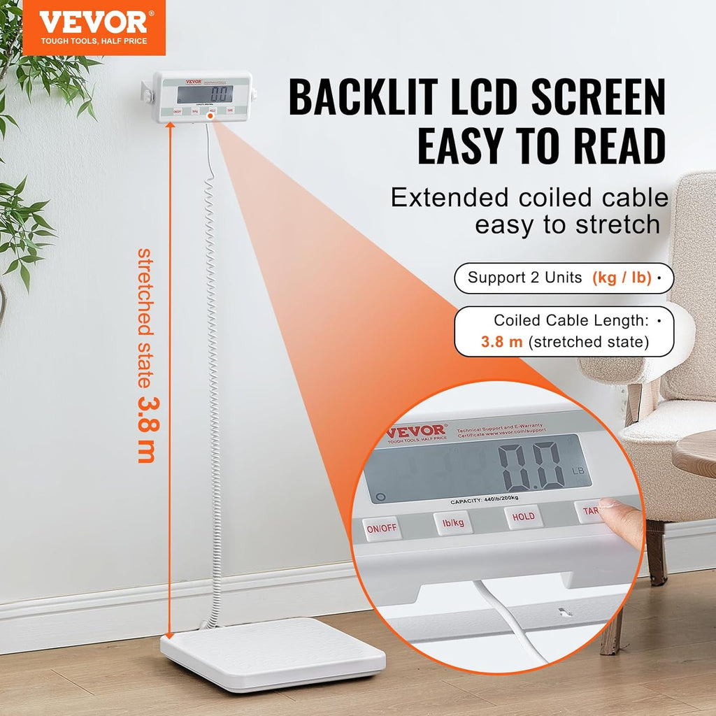 VEVOR Portable Scale, Digital Scale for Weighing 440LBS Capacity .Model number ‏ ‎SF-891