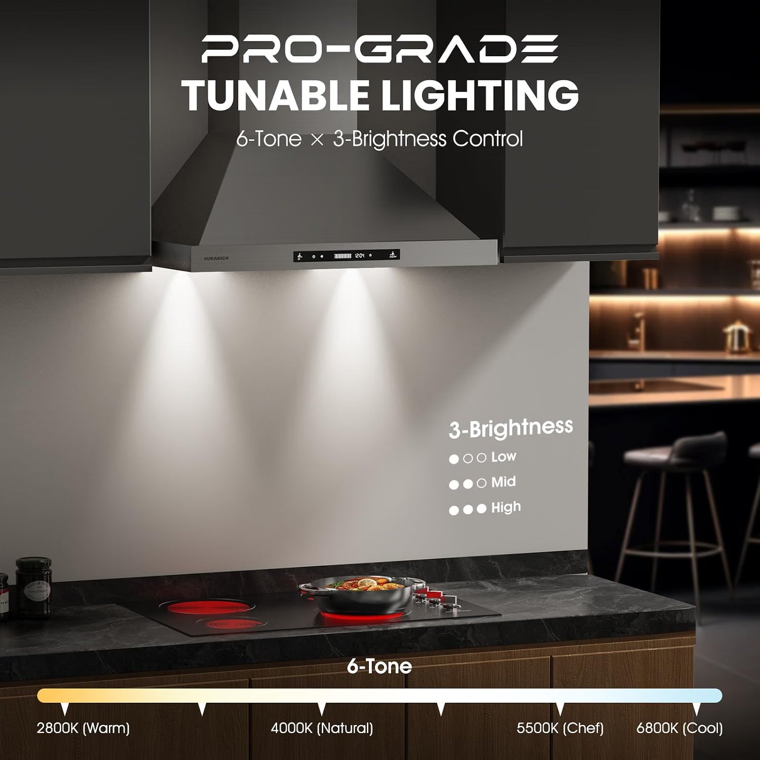 Open box/Unused AURAKICH 30-inch Wall Mount Range Hood, AUR-RHP01-US