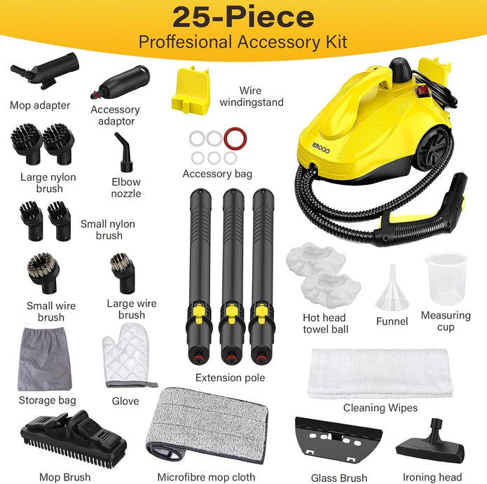 DEMO KROQO Multi-Purpose Steam Cleaner with 23 Accessories. Powerful steam cleaner SW618