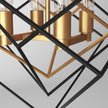 Demo/open box Artika Harmonium 4-Light Chandelier, Adjustable Black and Gold Geometric Pendant Light