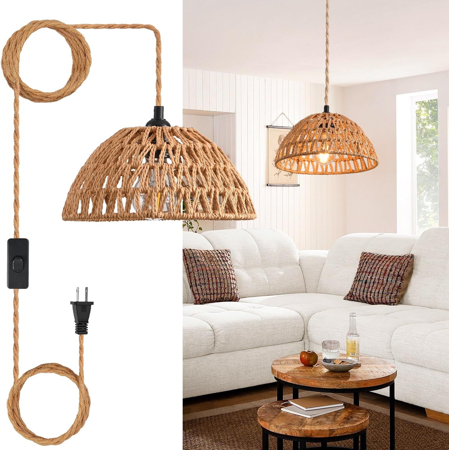 IHENGYANLT Plug in Pendant Light 10.2