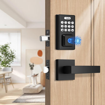 Tinewa (DLE602) Fingerprint Front Entry Door Lock, Exterior Smart Door Lock for Home