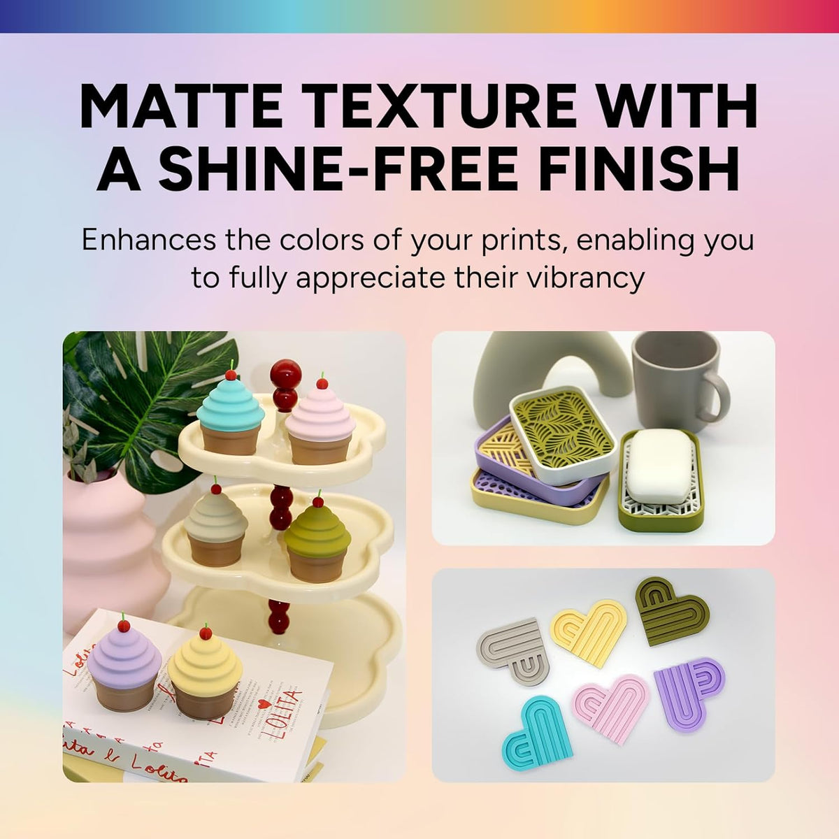 Case of 10 KG OVERTURE Matte PLA 3D Printer Filament 1.75mm, Matt Surface & Low Warping Filament 1kg Spool (2.2 lbs)