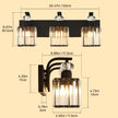 NEW Vikdio 3-Light Bathroom Vanity Light Fixtures Over Mirror, Crystal Sconce-GOLD/BLACK 25BL01-3