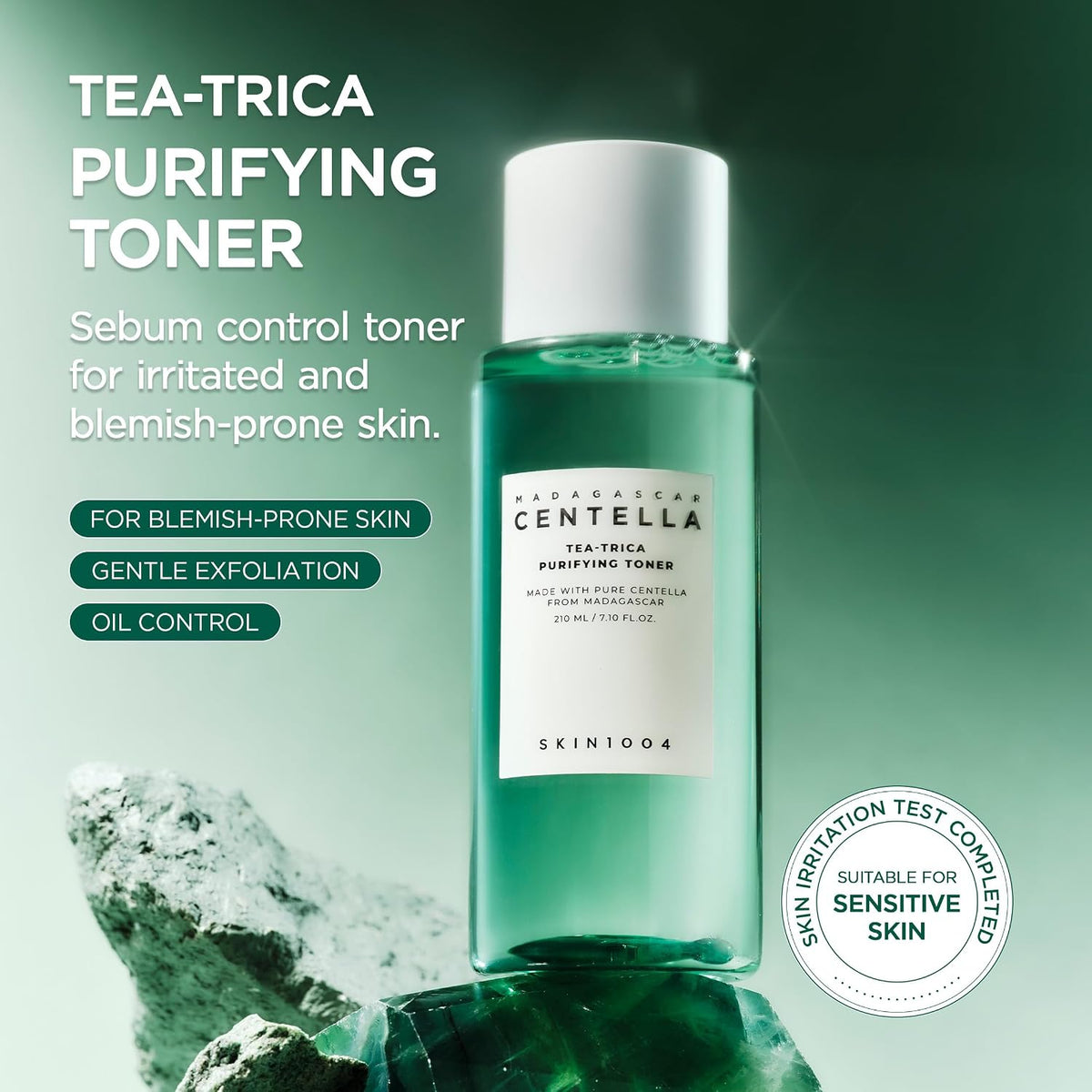 SKIN1004 Madagascar Centella Tea-Trica Purifying Toner 210ml, Soothing Hydration, Acne Care