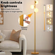 OPEN BOX Dimmable Floor Lamp with Rotary Switch Modern Gold 3-Head Eye-DM2503.3GDP