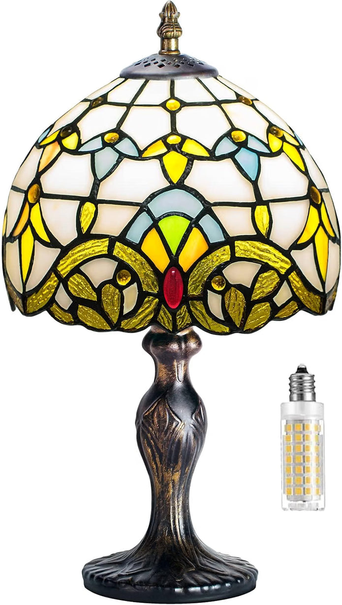 New Miaoke 8'' Stained Glass Lamp Crystal Bead Table Lamp