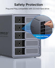 NEW ORICO 5 Bay Hard Drive Enclosure USB 3.0 for SATA 3.5 /2.5 inch SSDs HDDs Model-9858U3