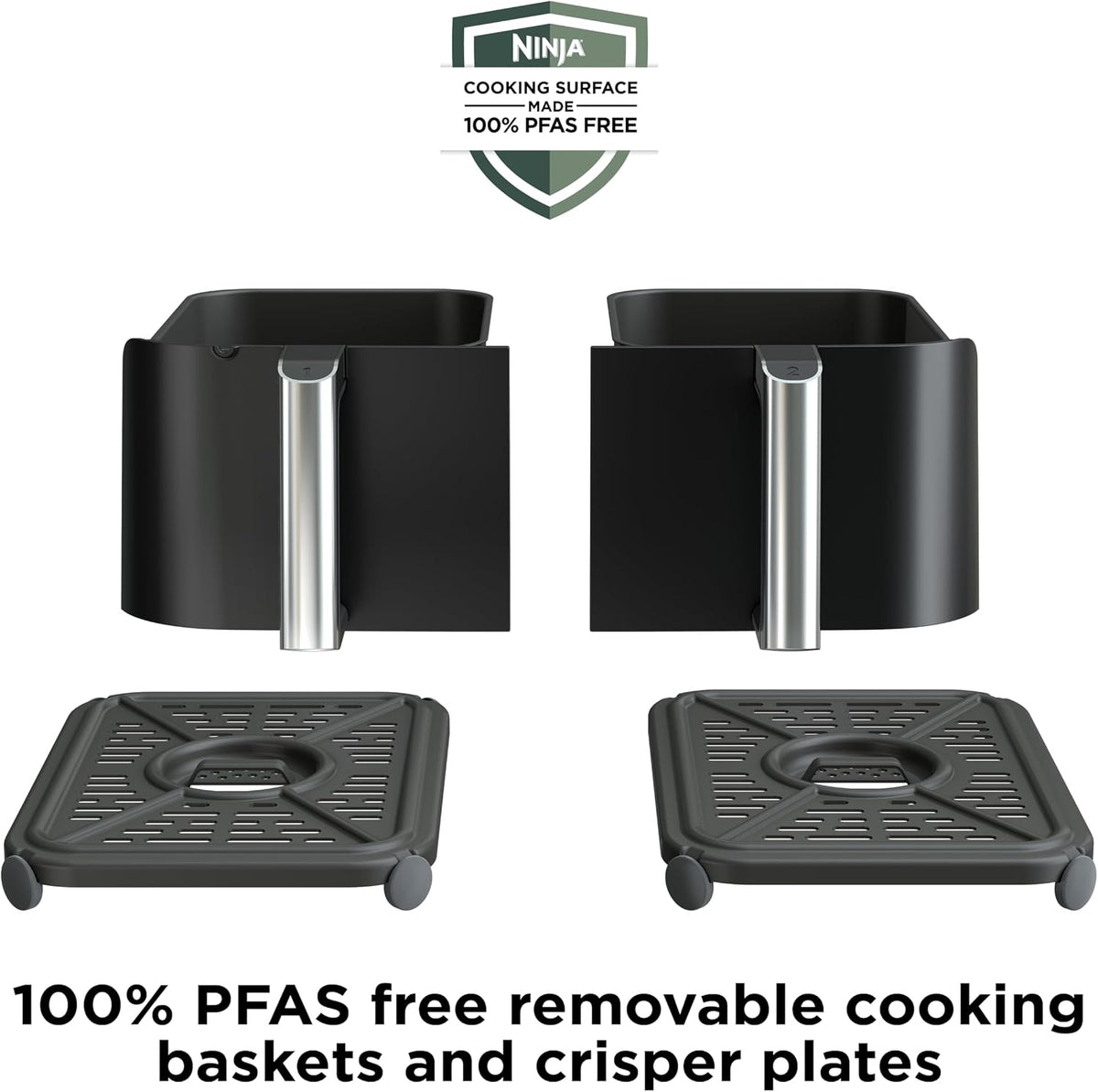 NEW Ninja Foodi Air Fryer, 10 Qt/9.5L DualZone Smart XL, 6-in-1, Black, DZ550 Air fry, roast, broil, bake, reheat, dehydrate, Smart Cook thermometer, Match Cook, Smart Finish