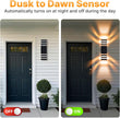 NEW /OPEN BOX futxnziey 4 Pack Dusk to Dawn Outdoor Wall Lights, Modern Black Exterior Wall Sconce
