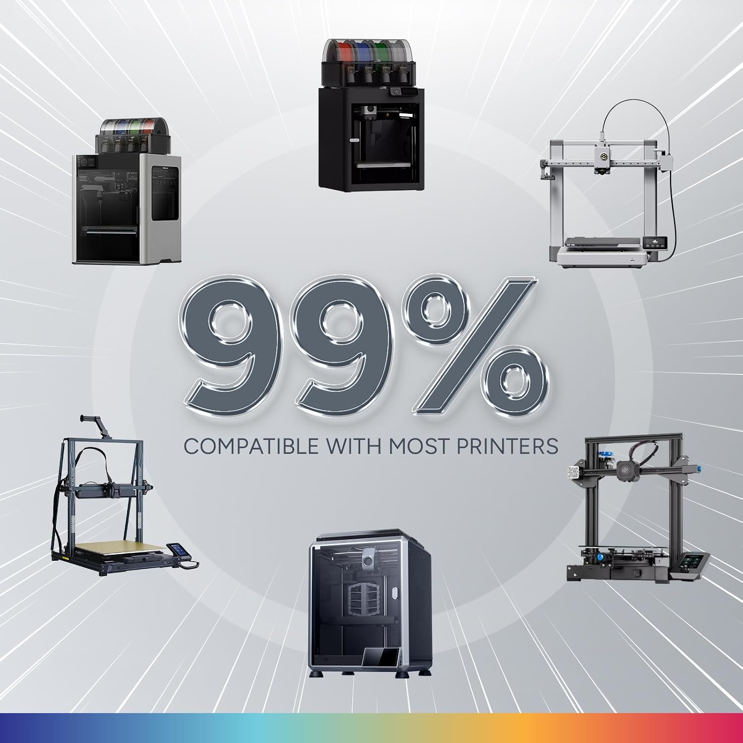 Case of 10 KG OVERTURE PETG Filament 1.75mm, High Speed 3D Printer Filament, Neatly Wound & Clog-Free, 1kg Spool (2.2lbs) Rapid PETG, Dimensional Accuracy +/- 0.02mm