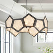 NEW VANZARLA Black Modern Chandelier for Dining Room, 5-Light Glass Chandeliers