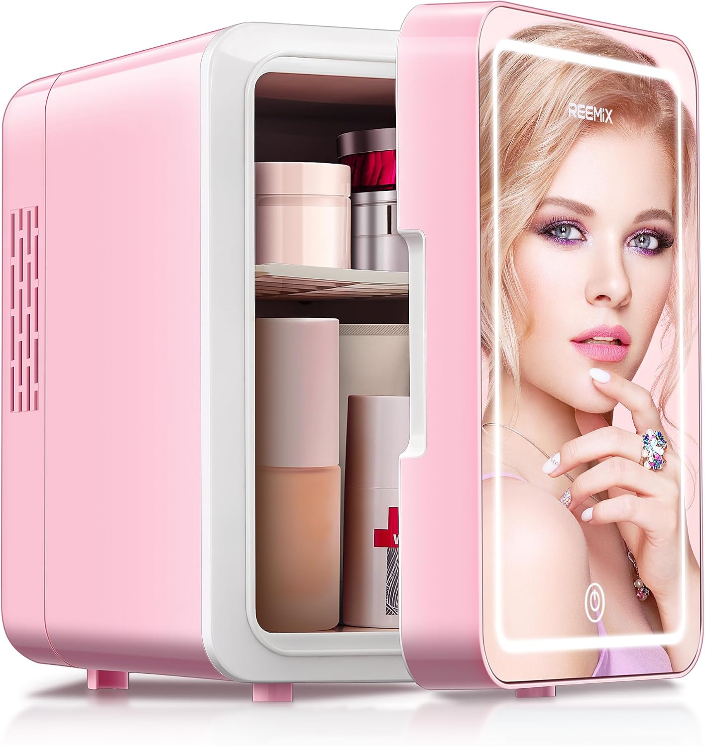 NEW Reemix Skincare Fridge, Mini Beauty Fridge with LED Mirror