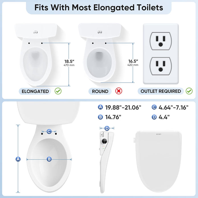Demo Model /Unused BATHKITY Electric Bidet Toilet Seat-WLJG4-505V-US